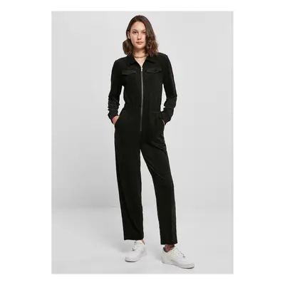 Dámský oblek Velvet Rib Boiler Suit černý