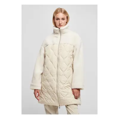 Dámský oversized Sherpa Quilted Coat softseagrass/white sand