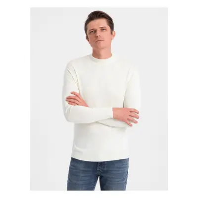 Ombre Men's knitted half turtleneck with viscose - cream