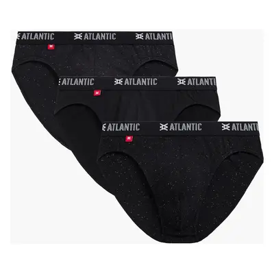 3-PACK Pánské slipy Atlantic Sport - černá