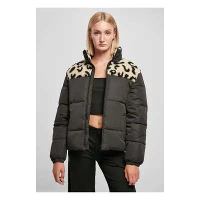 Dámská bunda AOP Sherpa Mixed Puffer Jacket černá/sandleo