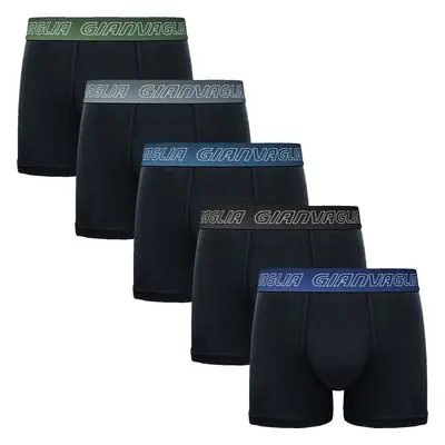 5PACK pánské boxerky Gianvaglia černé