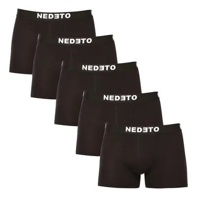 5PACK pánské boxerky Nedeto černé