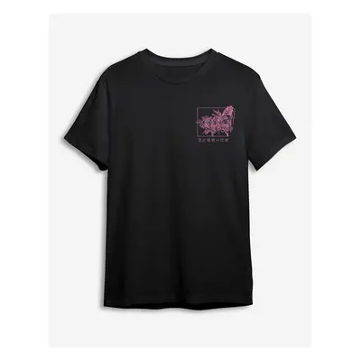 Trendyol Black Far East Printed Regular/Normal Cut T-shirt