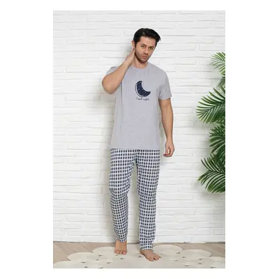 Trendyol Gray Regular Fit Plaid Knitted Pajama Set