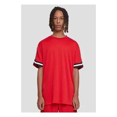 Pánské tričko Oversized Stripes Mesh Tee - červené