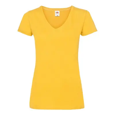 Yellow v-neck Women's T-shirt Valueweight Fruit of the Loom