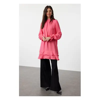 Trendyol Fuchsia Skirt Ruffled Woven Viscose Tunic