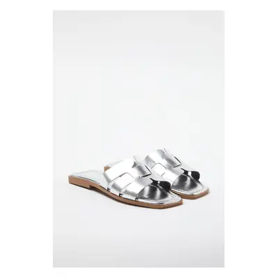 Trendyol Silver Single band Casual Women's Slippers