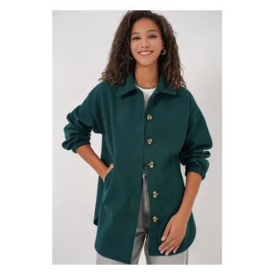 Bigdart Oversize Shirt with Pocket - Y.Emerald