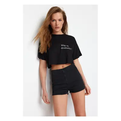 Trendyol Black Denim Mini Shorts