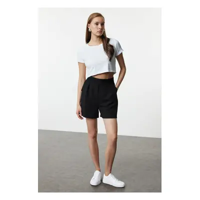 Trendyol Black Elastic Back Waist Regular City Woven Shorts