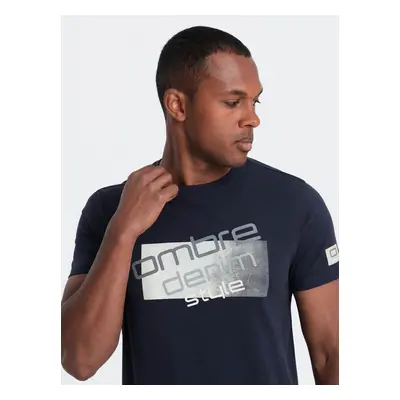 Ombre Men's logo cotton t-shirt - navy blue