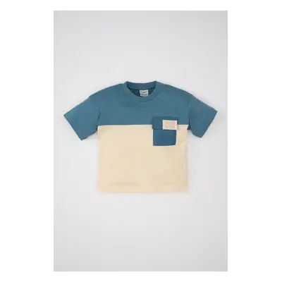 DEFACTO Baby Boy Crew Neck Color Block Short Sleeve T-Shirt