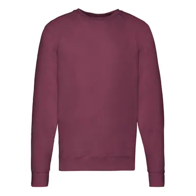 Burgundy men's sweatshirt Lightweight Raglan Sweat Fruit of the Loom