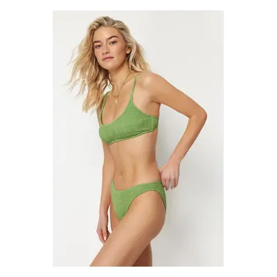 Trendyol Green Textured Regular Bikini Bottom