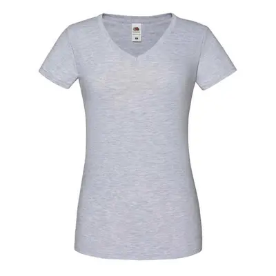 Iconic Vneck Fruit of the Loom Women's Grey T-shirt