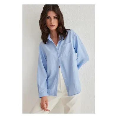 Trendyol Light Blue Stone Detail Woven Shirt