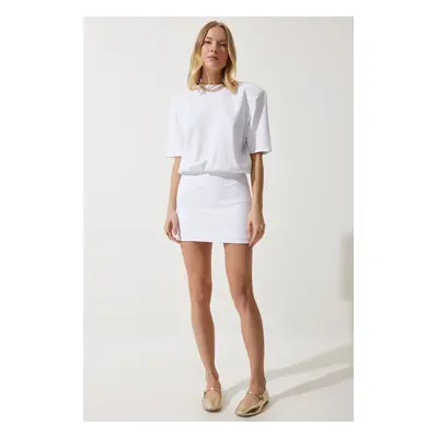 Happiness İstanbul Women's White Wadding Lycra Knitted Dress