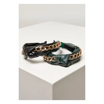 Alice Band with Chain 2-Pack black/bottlegreen