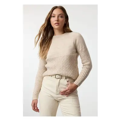 Trendyol Stone Soft Texture Knit Detailed Knitwear Sweater