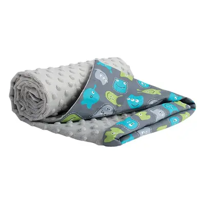 Medi Partners Blanket cotton + minky – Creatures + gray minky