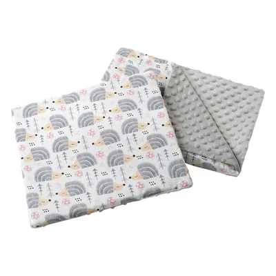 Medi Partners Quilt 55x75 + pillow 35x30 cotton + minky – Gray Hedgehogs + gray minky