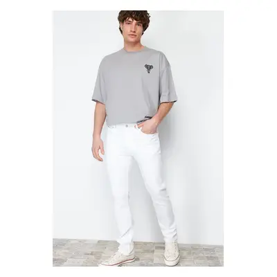 Trendyol White Slim Fit Stretchy Fabric Slim Cut Jeans Trousers