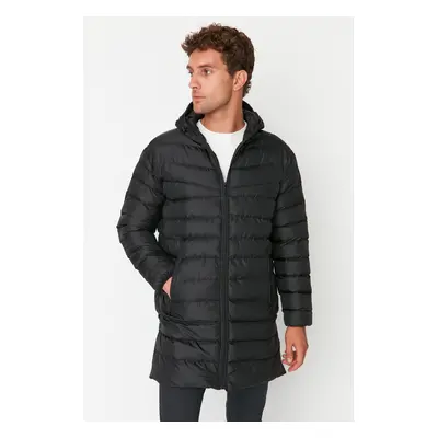 Trendyol Black Regular Fit Side Zipper Wind Resistant Winter Coat