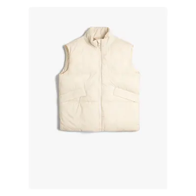 Koton Puffer Vest High Collar Zippered Pocket