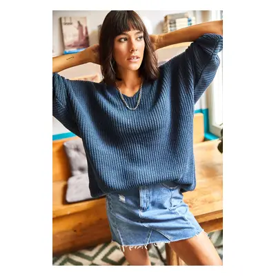 Olalook V-Neck Thessaloniki Knit Oversize Knitwear Sweater