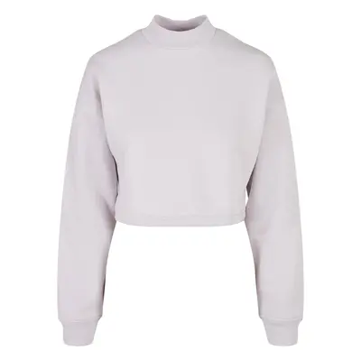 Dámský ostříhaný oversized potit High Neck Crew soft lilac