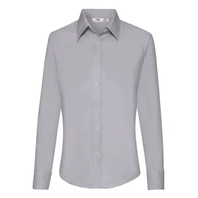 Grey lady-fit shirt Oxford Fruit Of The Loom