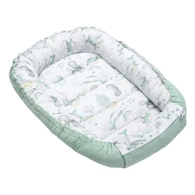 Medi Partners Baby cocoon/nest – Waffle – Ocean + mint Waffle