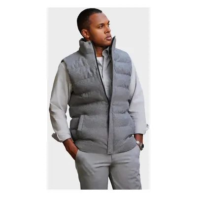 Ombre Men's quilted wool sleeveless jacket - grey melange