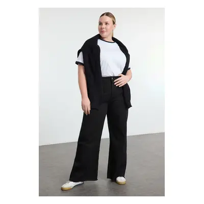 Trendyol Curve Black High Waist Wide Leg Plus Size Jeans