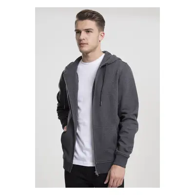 Basic Zip Hoody dřevěné uhlí