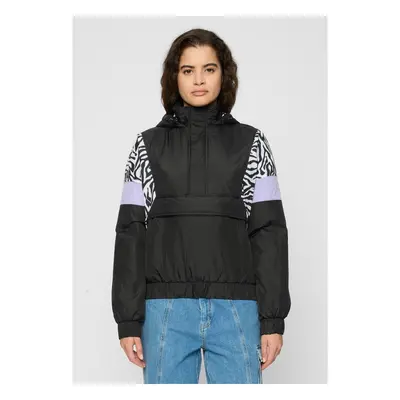 Dámská bunda AOP Mixed Pull Over Jacket černá/zebra