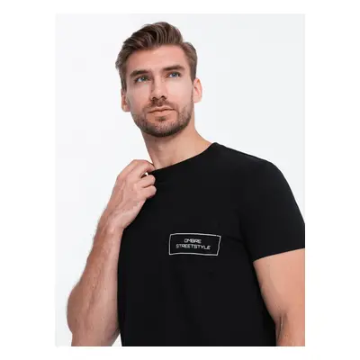 Ombre Men's cotton t-shirt with pocket print