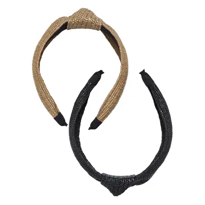 Braid Bast Headband 2-Pack černá/béžová