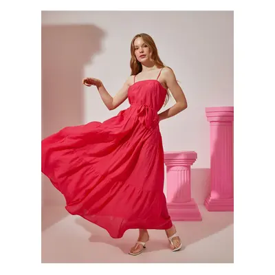 Koton Strap Belted Long Dress Tencel:trade_mark: