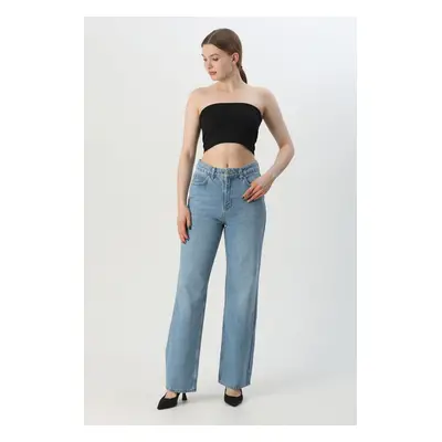 Trendyol Blue High Waist Straight Jeans