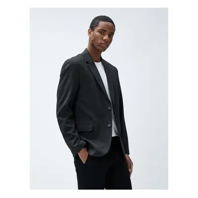 Koton Blazer Jacket Buttoned Stitching Detailed Pocket Slim Fit