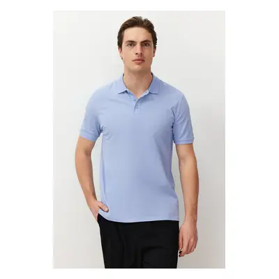 Trendyol Lilac Regular/Normal Cut Textured Polo Neck T-Shirt