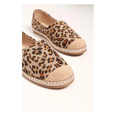 Shoeberry Women's Yurry Leopard Linen Espadrilles