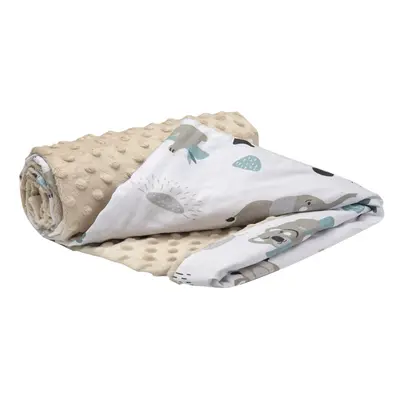 Medi Partners Blanket cotton + minky – Zoo + beige Minky