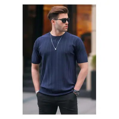 Madmext Men's Navy Blue T-Shirt