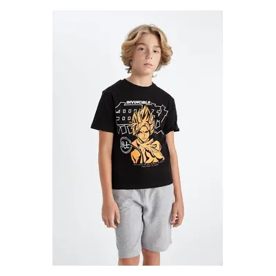 DEFACTO Boy's Crew Neck Printed Short Sleeve T-Shirt