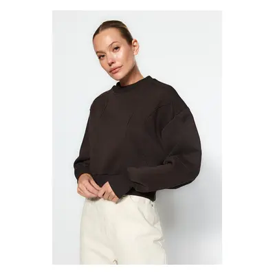 Trendyol Brown Thick Inside Polar Stitching Detailed Regular/Normal Pattern Knitted Sweatshirt