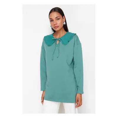 Trendyol Mint Oversize Baby Collar Knitted Tunic